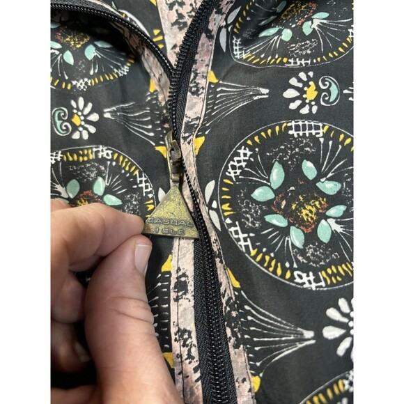 Vintage Casual Isle Women's Size Medium 100% Silk Windbreaker Geometric Mob Wife - Picture 7 of 13